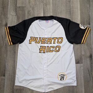 Puerto Rico Roberto Clemente Baseball Jersey Size Adult 2XLarge-3XLarge